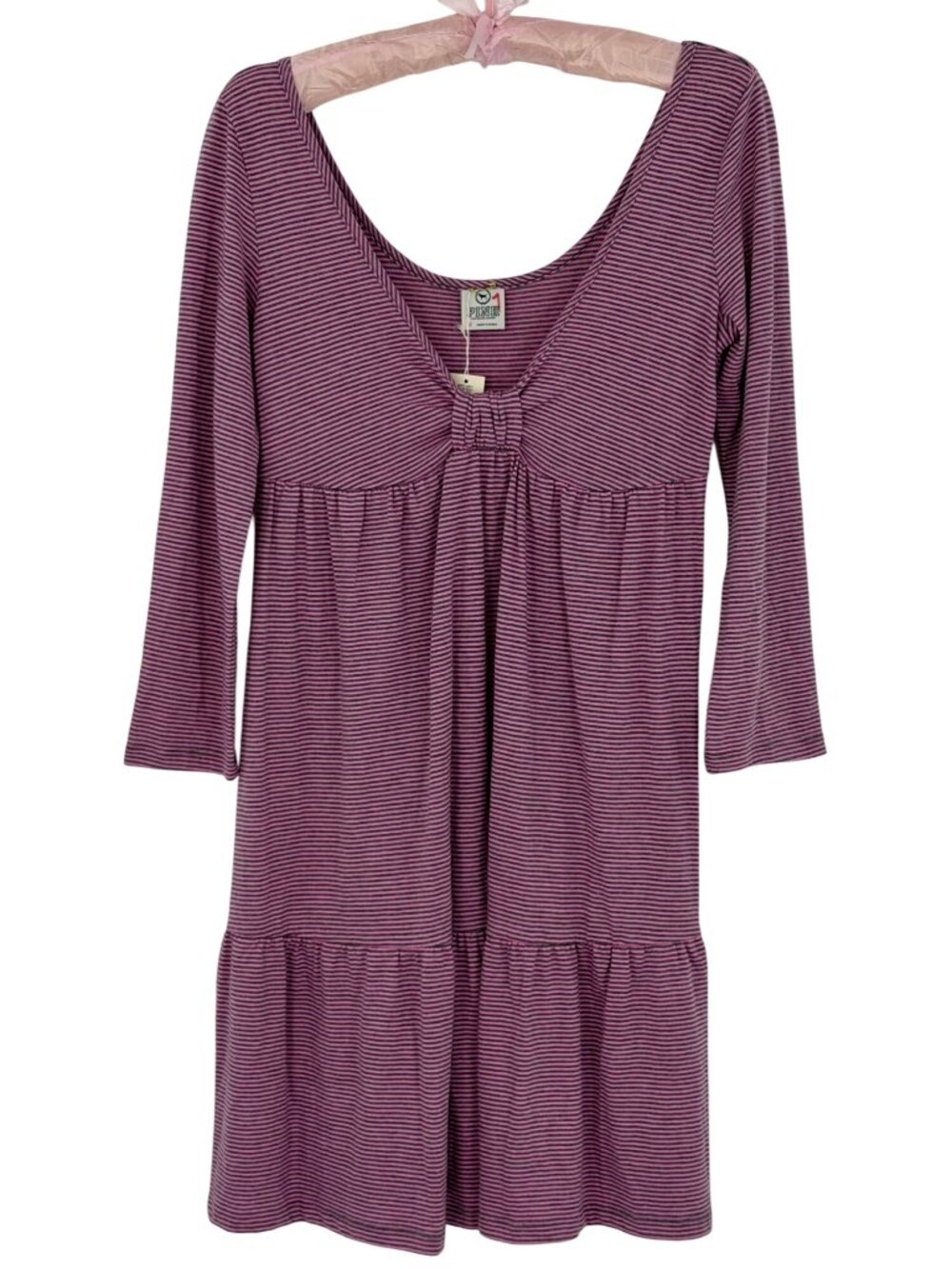 Vintage NWT Victoria’s Secret PINK Striped Purple Babydoll Mini Dress M